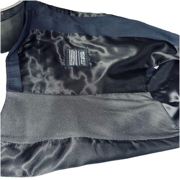 NWT Kenneth Cole Awearness XL Wool Blend Vest Navy Blue Black Slim Awear-Tech - Picture 4 of 9